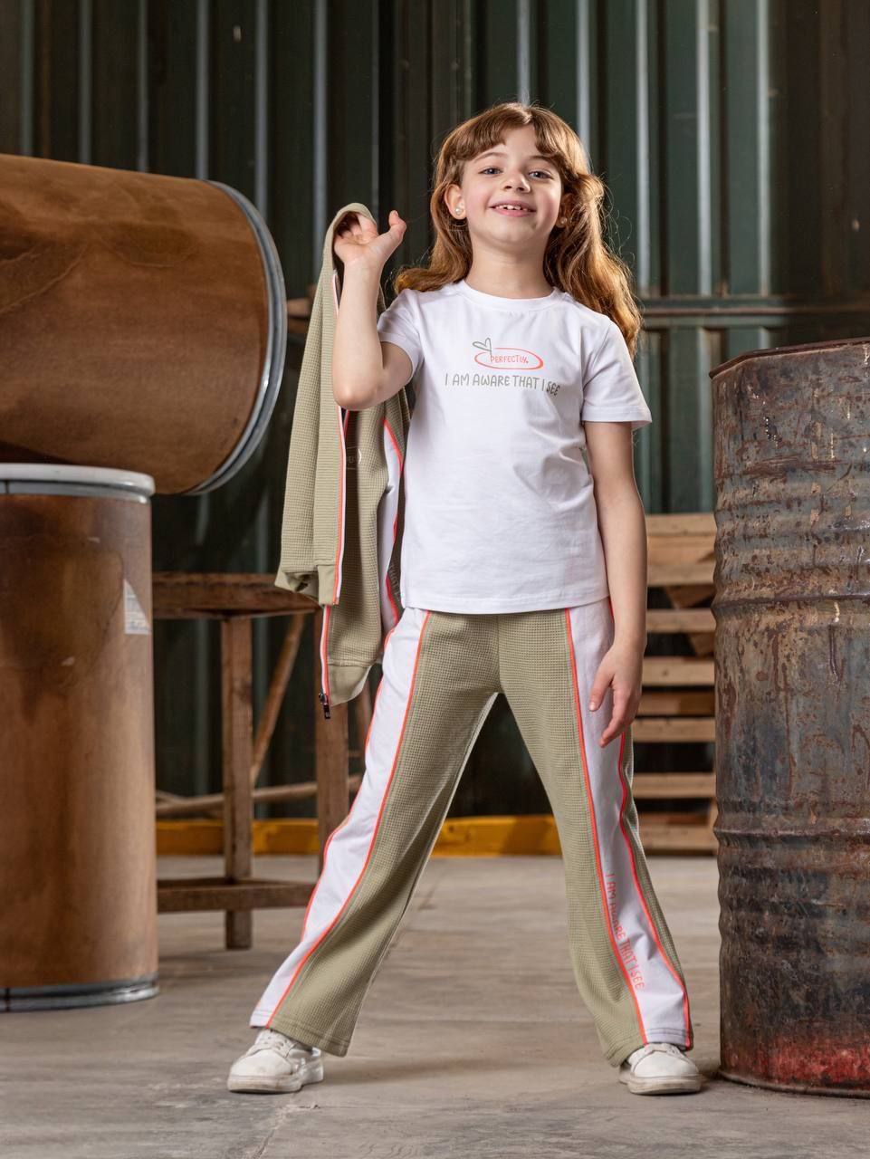 Modernes Mädchen-Sportset, 3-teilig