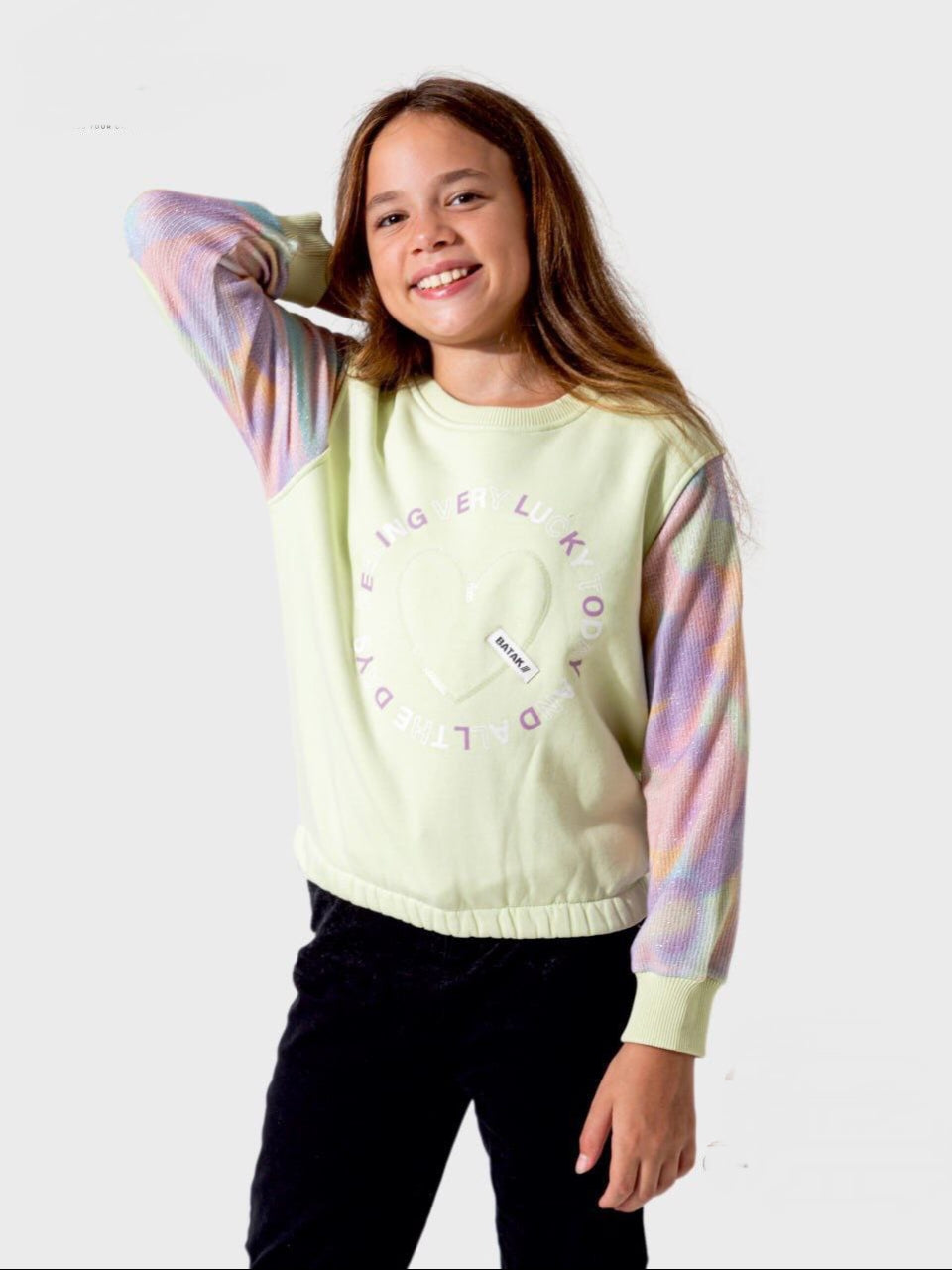 Farbige Ärmel Sweatshirt