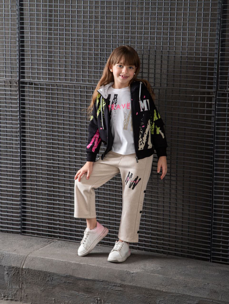 Modernes Mädchen-Sportset, 3-teilig