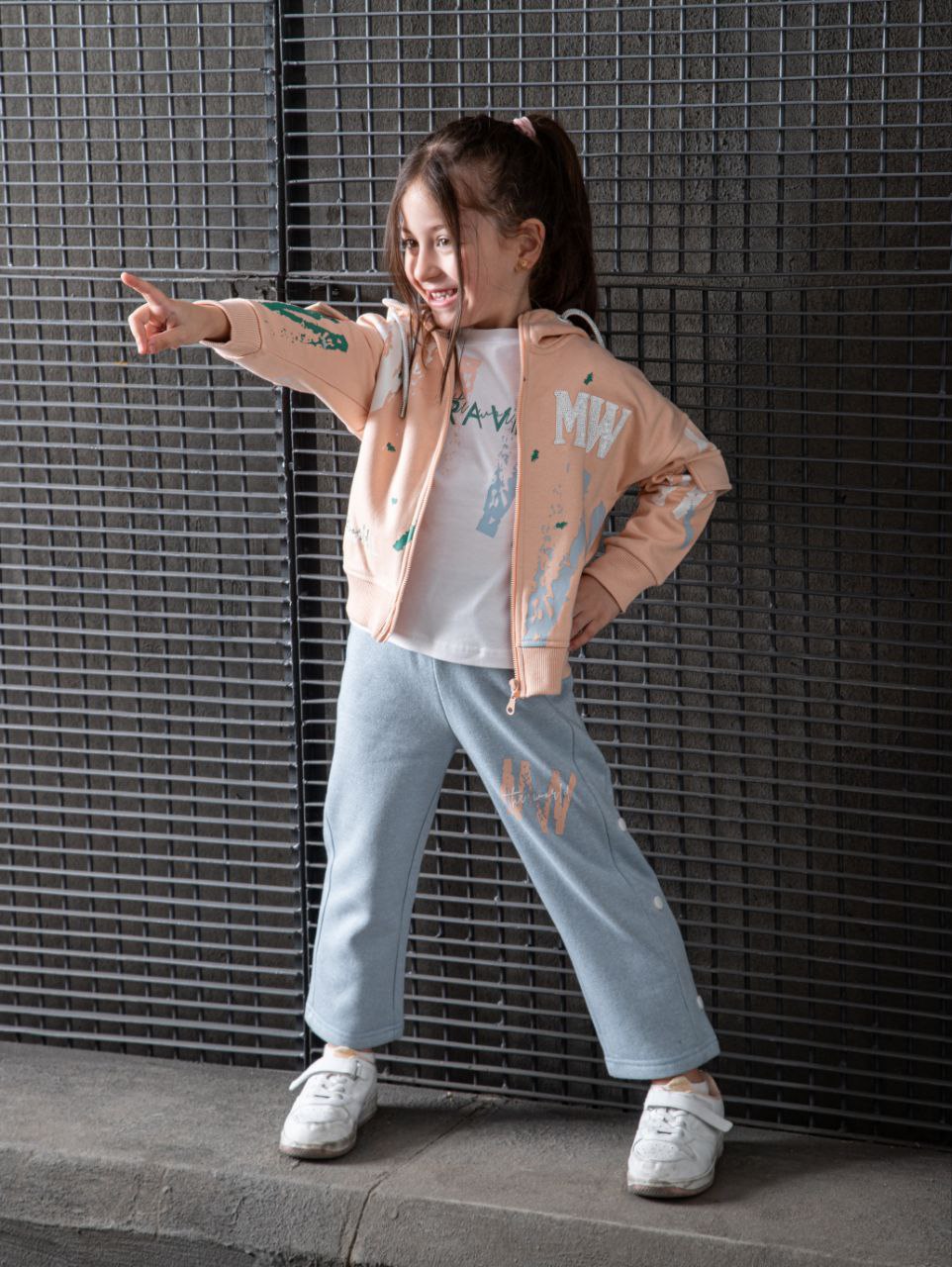 Modernes Mädchen-Sportset, 3-teilig