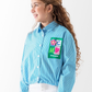 Gestreiftes Mädchenhemd mit langen Ärmeln – Blau & Weiß – Farbenfrohes Design