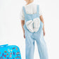 Moderner Jungen-Jeanslatzhosen-Set mit verspielten Details