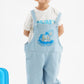 Moderner Jungen-Jeanslatzhosen-Set mit verspielten Details