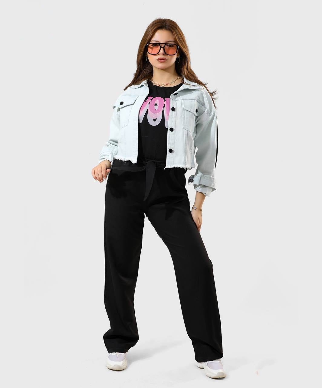 Elegantes Mädchen-Set (Latzhose + Jeansjacke) – Deine Wahl für einen modischen Look für Teenager