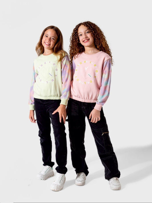 Farbige Ärmel Sweatshirt